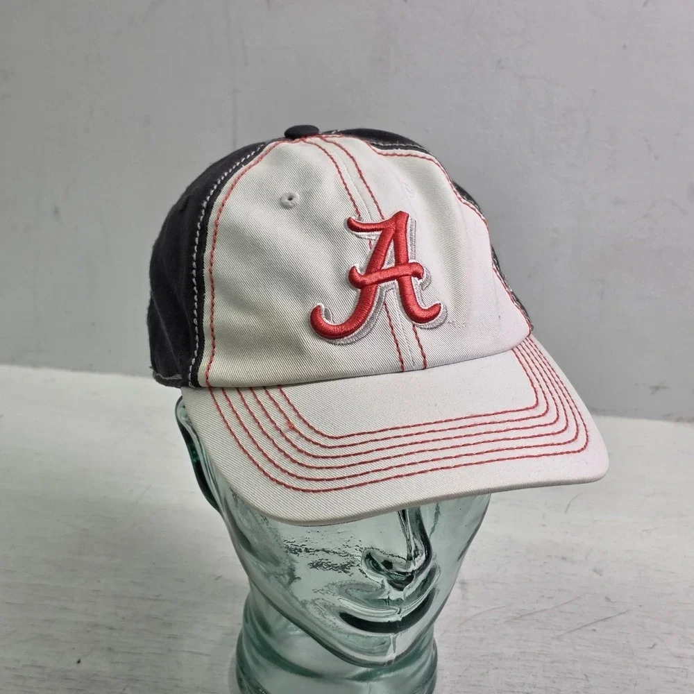 Alabama Crimson Tide‎ NCAA SEC Top of the World Adjustable Cap Hat Red Gray EUC
